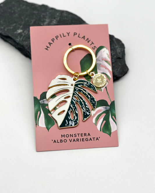Monstera Albo Keychain
