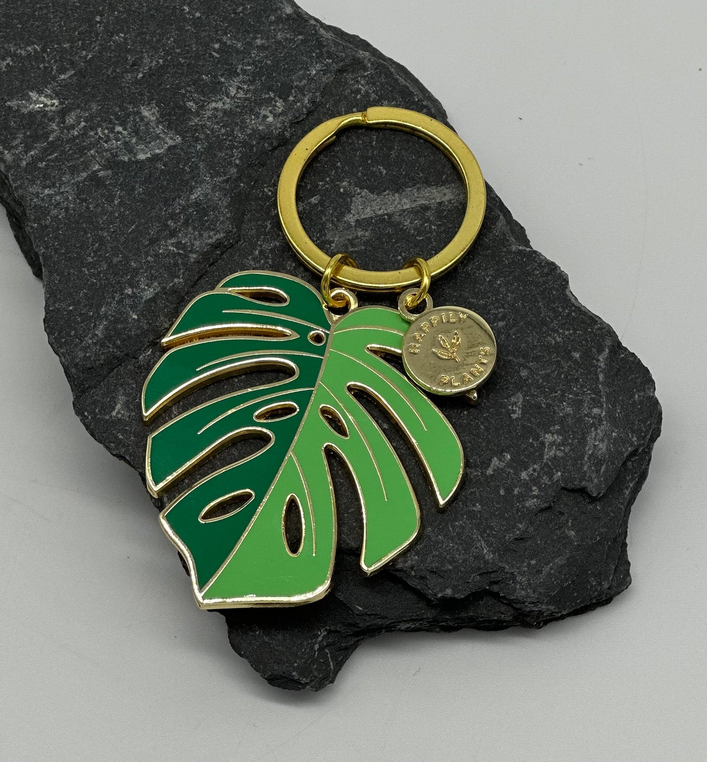 Green on Green Monstera Keychain