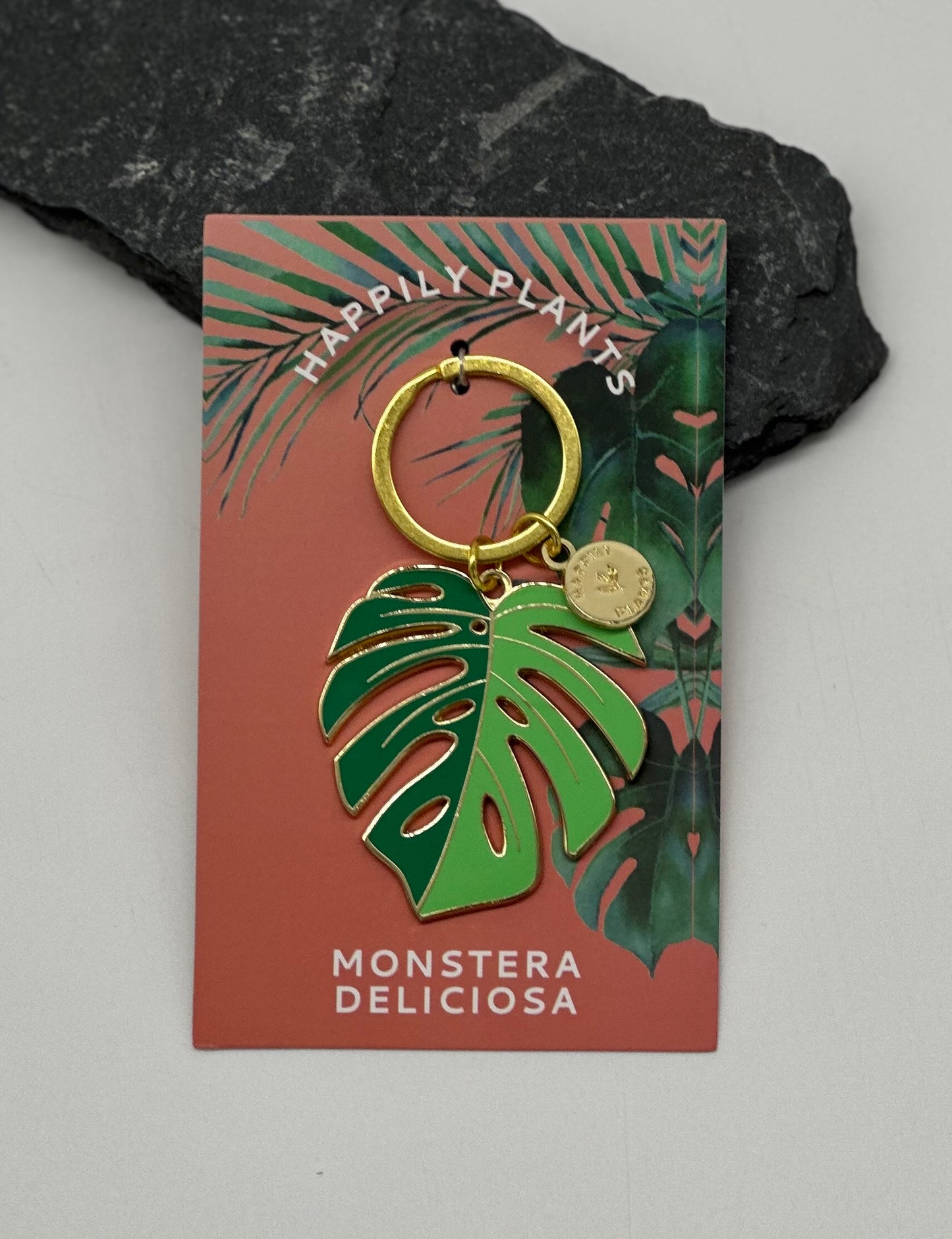Green on Green Monstera Keychain
