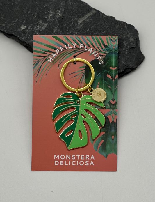 Green on Green Monstera Keychain