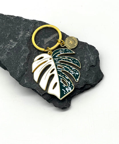 Monstera Albo Keychain